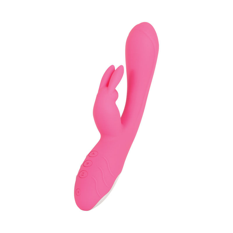Thumbnail: Evolved Bunny Kisses - Pink 20 cm USB Rechargeable Rabbit Vibrator
