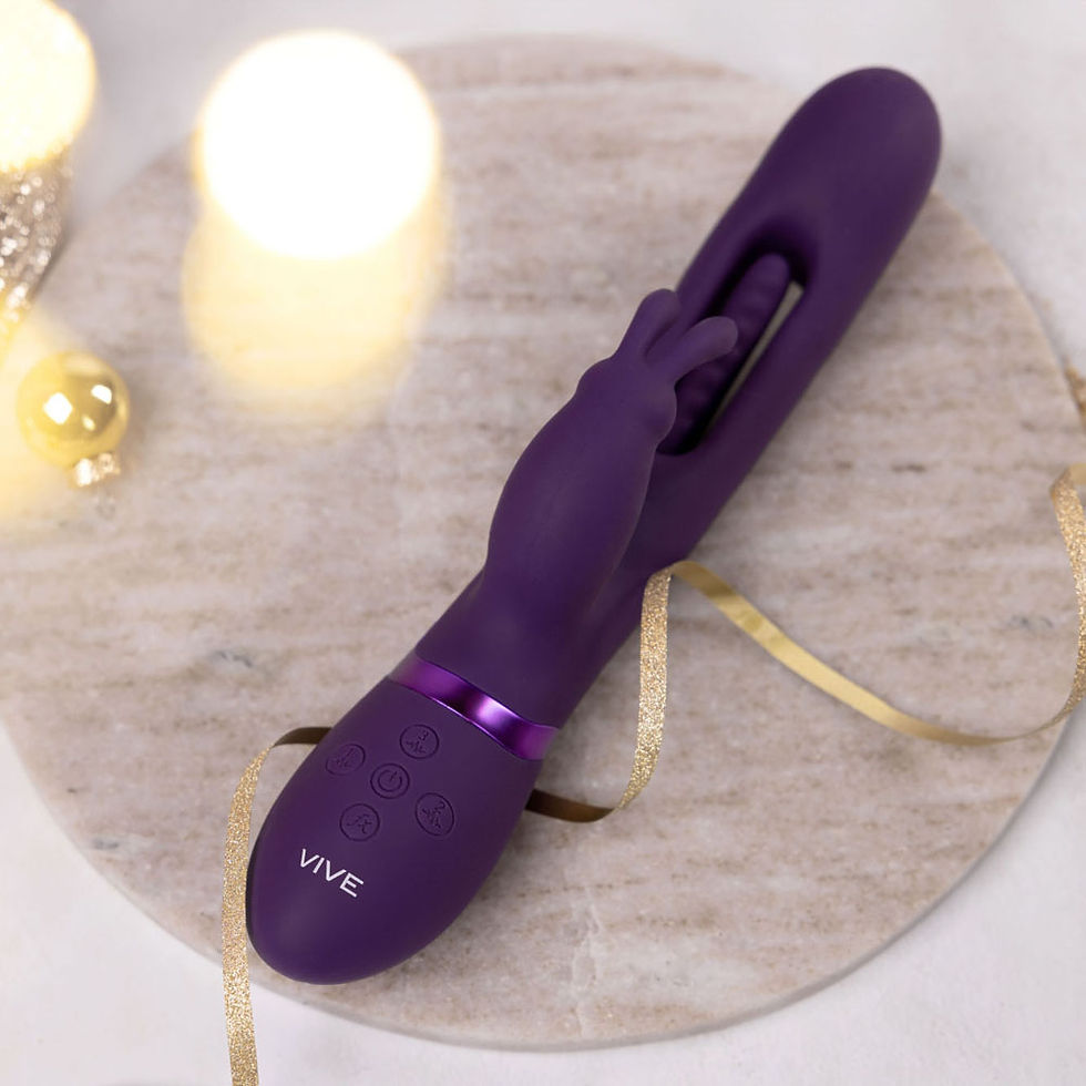 Thumbnail: VIVE Mika - Purple - Purple 23.2 cm USB Rechargeable Rabbit Vibrator with Fla...
