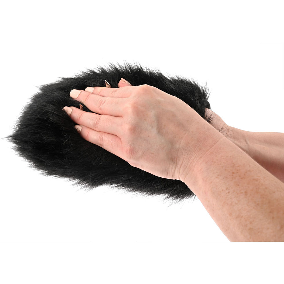 Thumbnail: SPORTSHEETS Spiked Sensory Mitt - Black Furry Mitt with Spikes