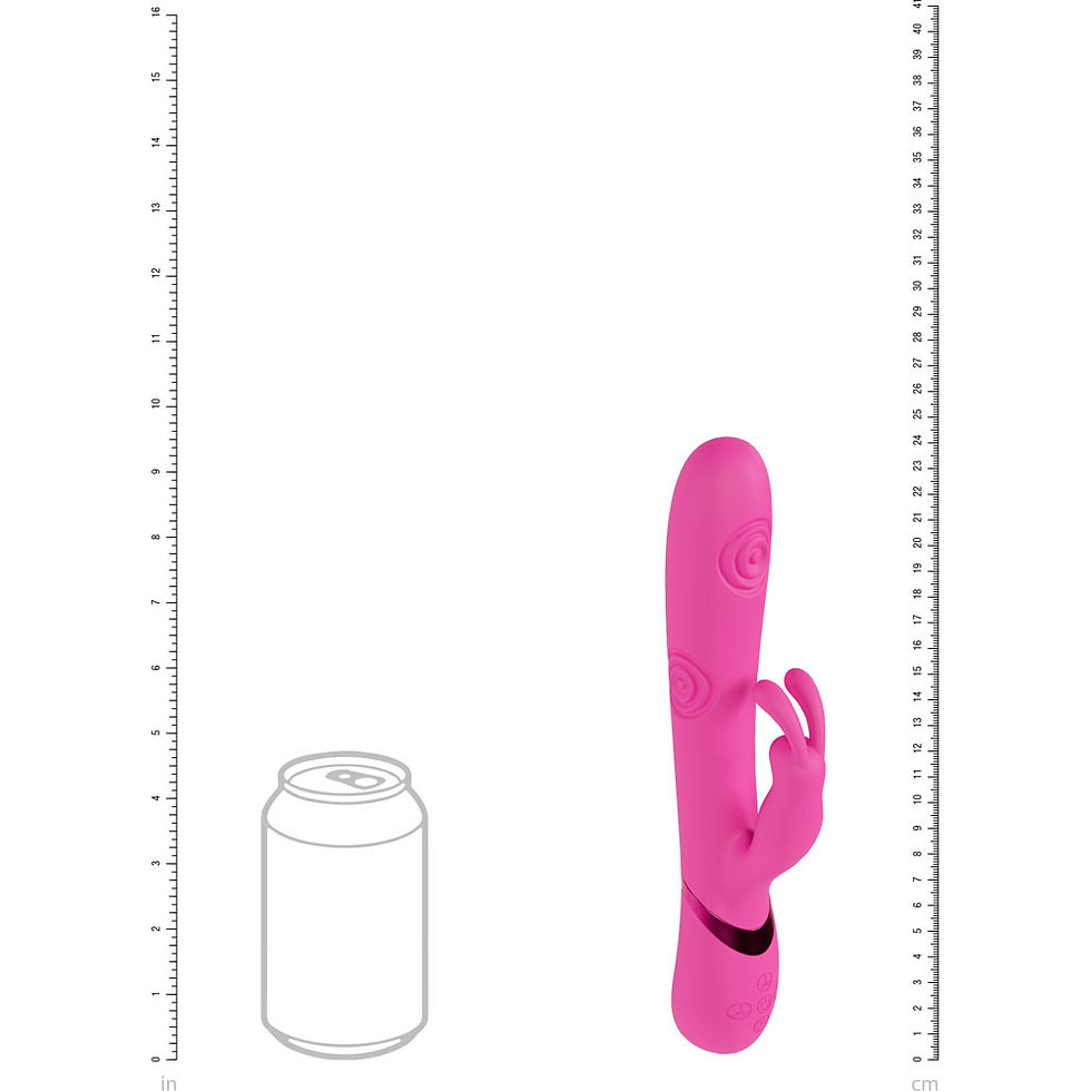 Thumbnail: VIVE Mimi - Pink - Pink 25 cm USB Rechargeable Vibrating & Tapping Rabbit Vib...