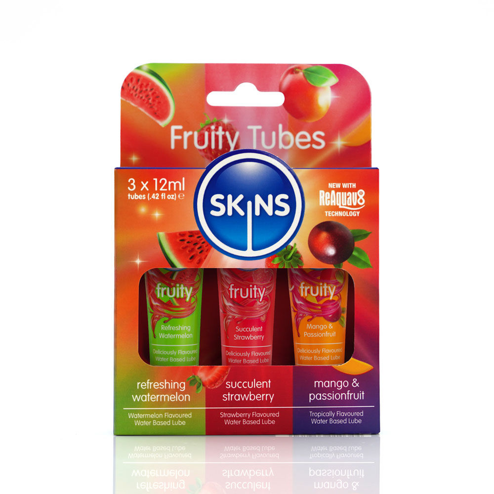 Skins Fruity Tubes - Watermelon, Strawberry, & Mango & Passionfruit Flavoured...