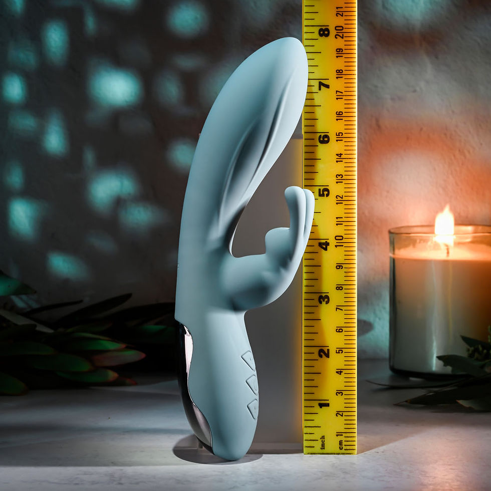 Thumbnail: Evolved BOSS BUNNY - Baby Blue 20.1 cm USB Rechargeable Rabbit Vibrator