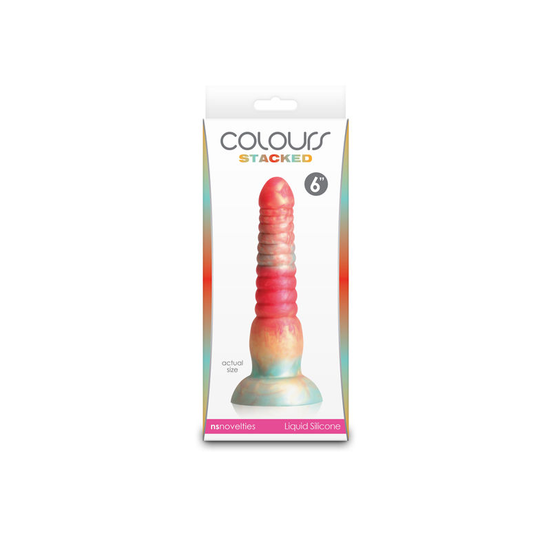 Thumbnail: Colours Stacked - 6'' Dildo - Red/Gold - Red/Gold 16 cm Fantasy Dildo