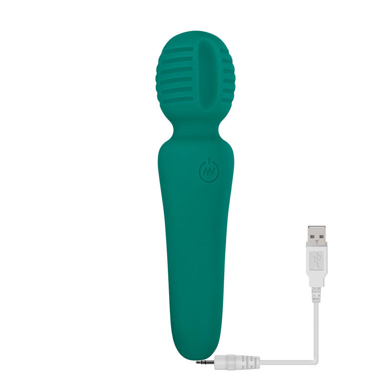 Thumbnail: Adam & Eve Petite Private Pleasure Wand - Green 14.8 cm USB Rechargeable Mass...