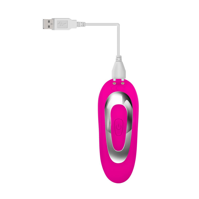 Thumbnail: Adam & Eve Rechargeable Dual Entry Vibe - Pink USB Rechargeable Vibrator with...