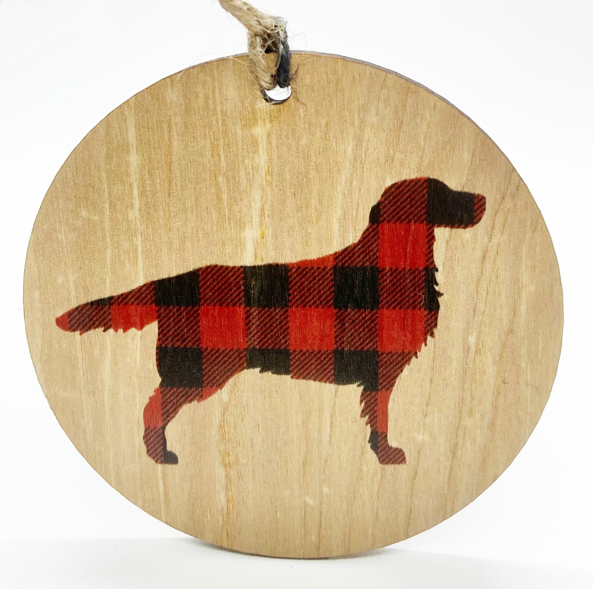Dog (Many Breeds Available) Buffalo Plaid Ornament