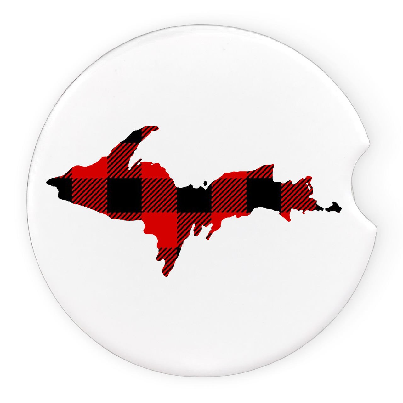 Car Coaster 2-Pack - Michigan Upper Peninsula Buffalo Plaid