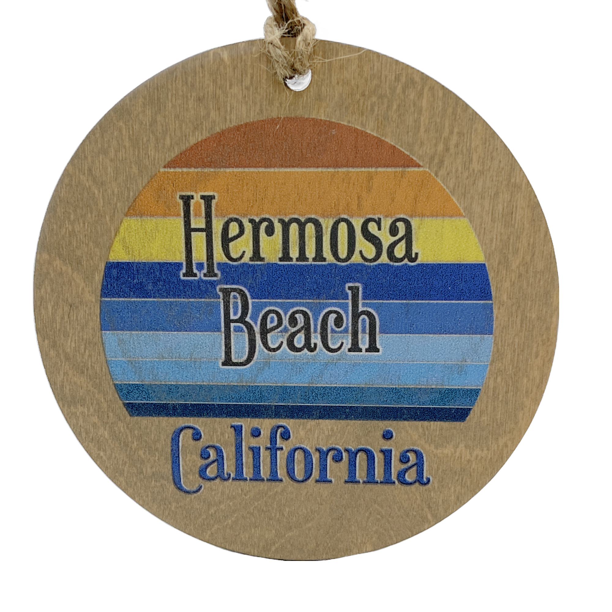 Hermosa Beach California Retro Sunrise Ornament