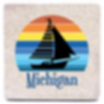 Thumbnail: Sailboat Retro Sunrise Magnet OR Coaster