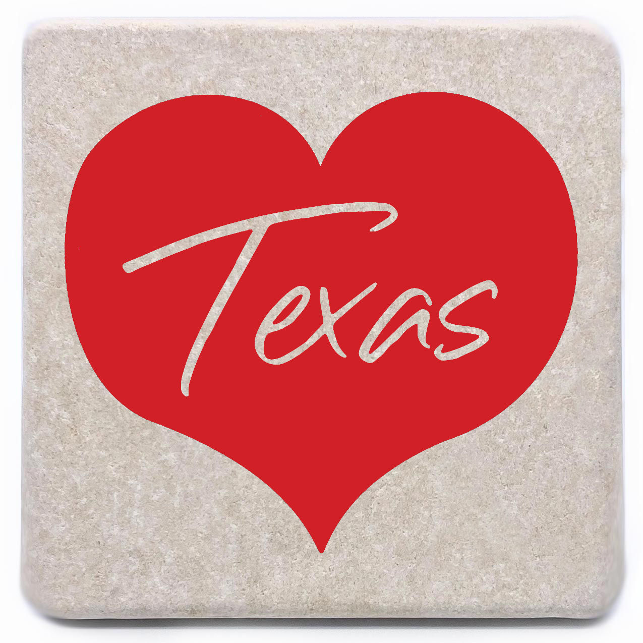 Texas Word Heart Coaster