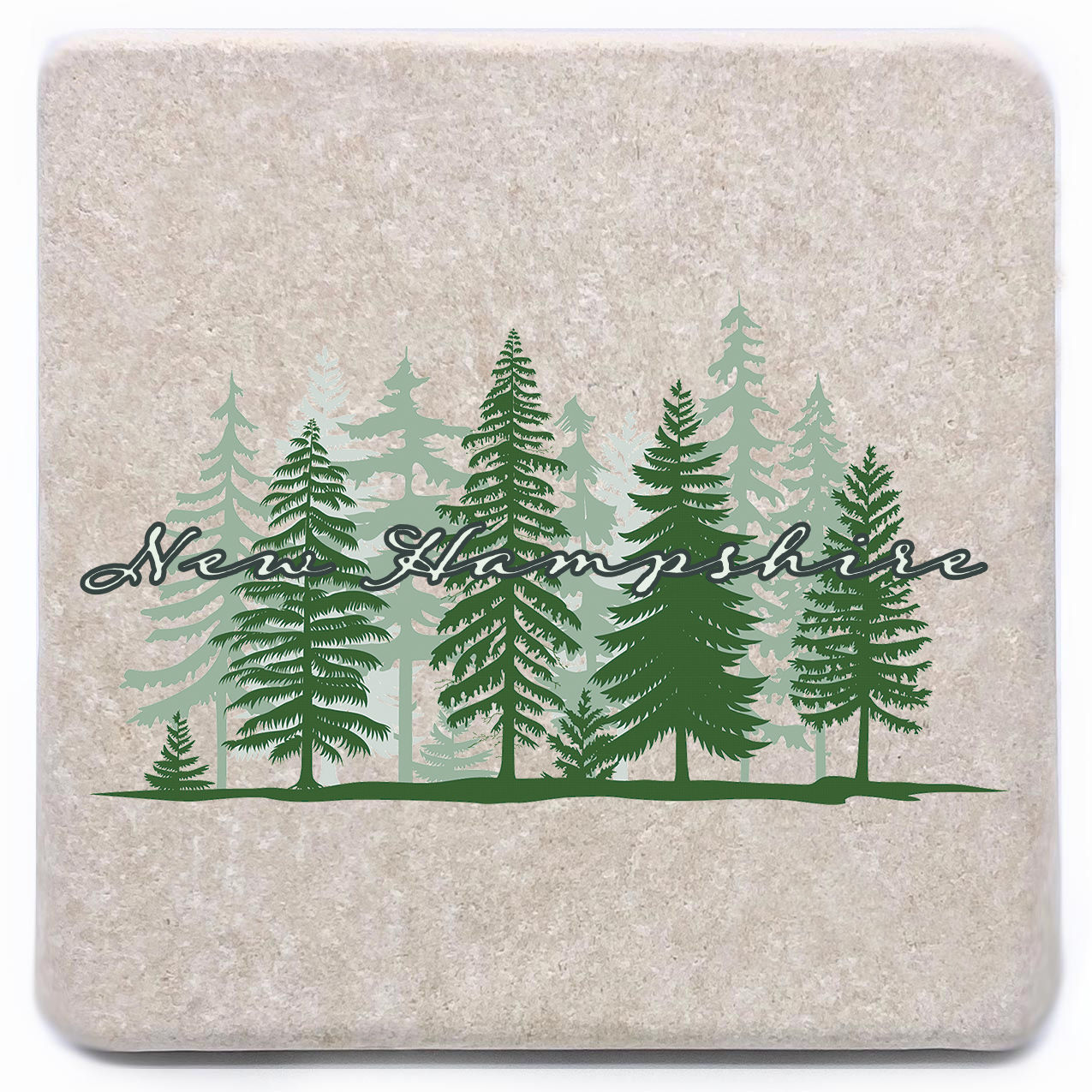 New Hampshire Pine Trees in Color Magnet OR Coaster