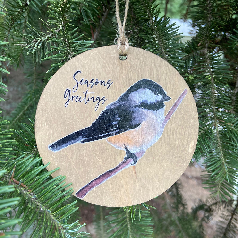 Chickadee Profile "Your Text" Ornament
