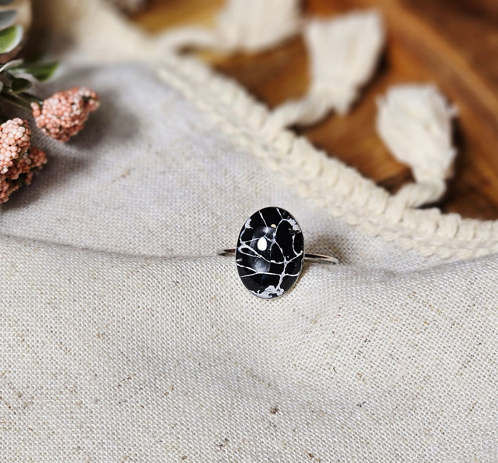 Thumbnail: Black & White Marble Ring