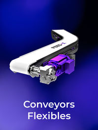 Conveyor flexible para transporte automatizado adaptable a distintas líneas de producción industrial.