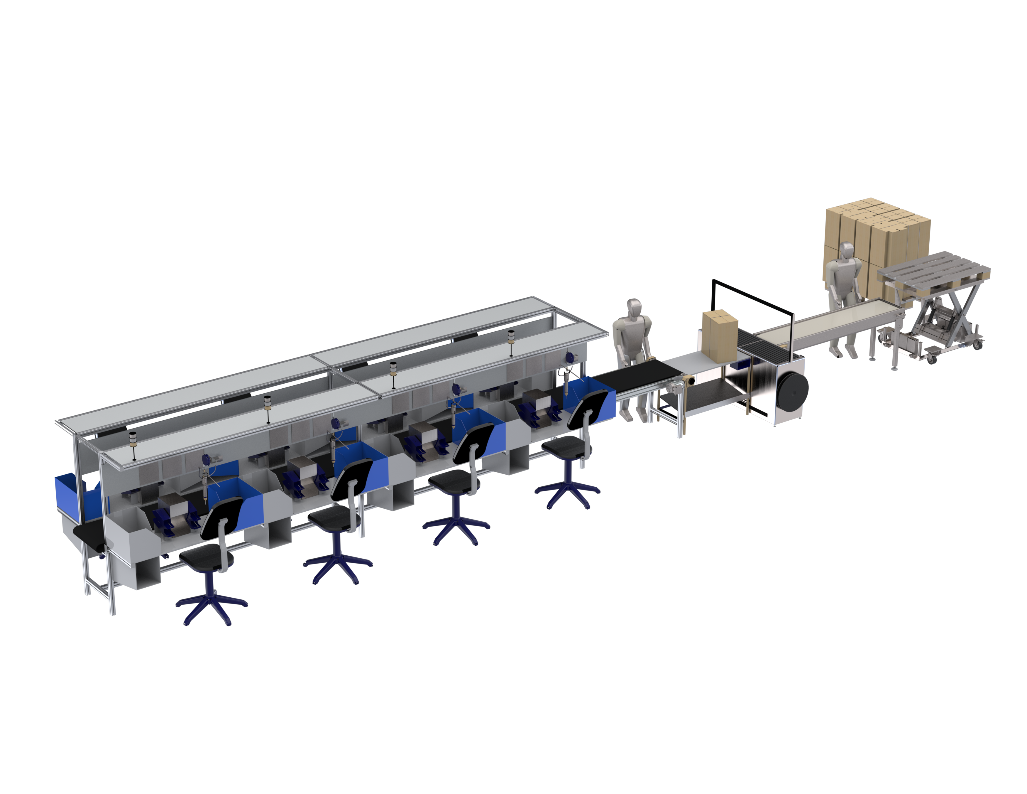 Simulación de flujo de trabajo en línea de producción inteligente