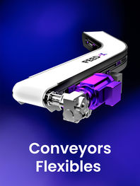 Conveyor flexible para transporte automatizado adaptable a distintas líneas de producción industrial.