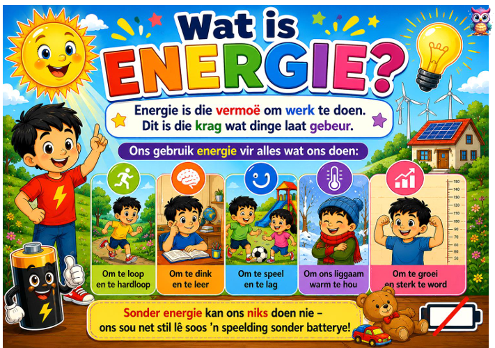 Thumbnail: Graad 4 Natuurwetenskappe: Energie en Energie-oordrag (A3 Landskap Plakaatboekie