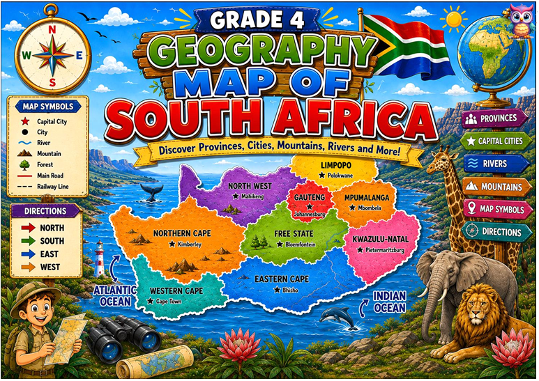Grade 4 Geography: Map of South Africa