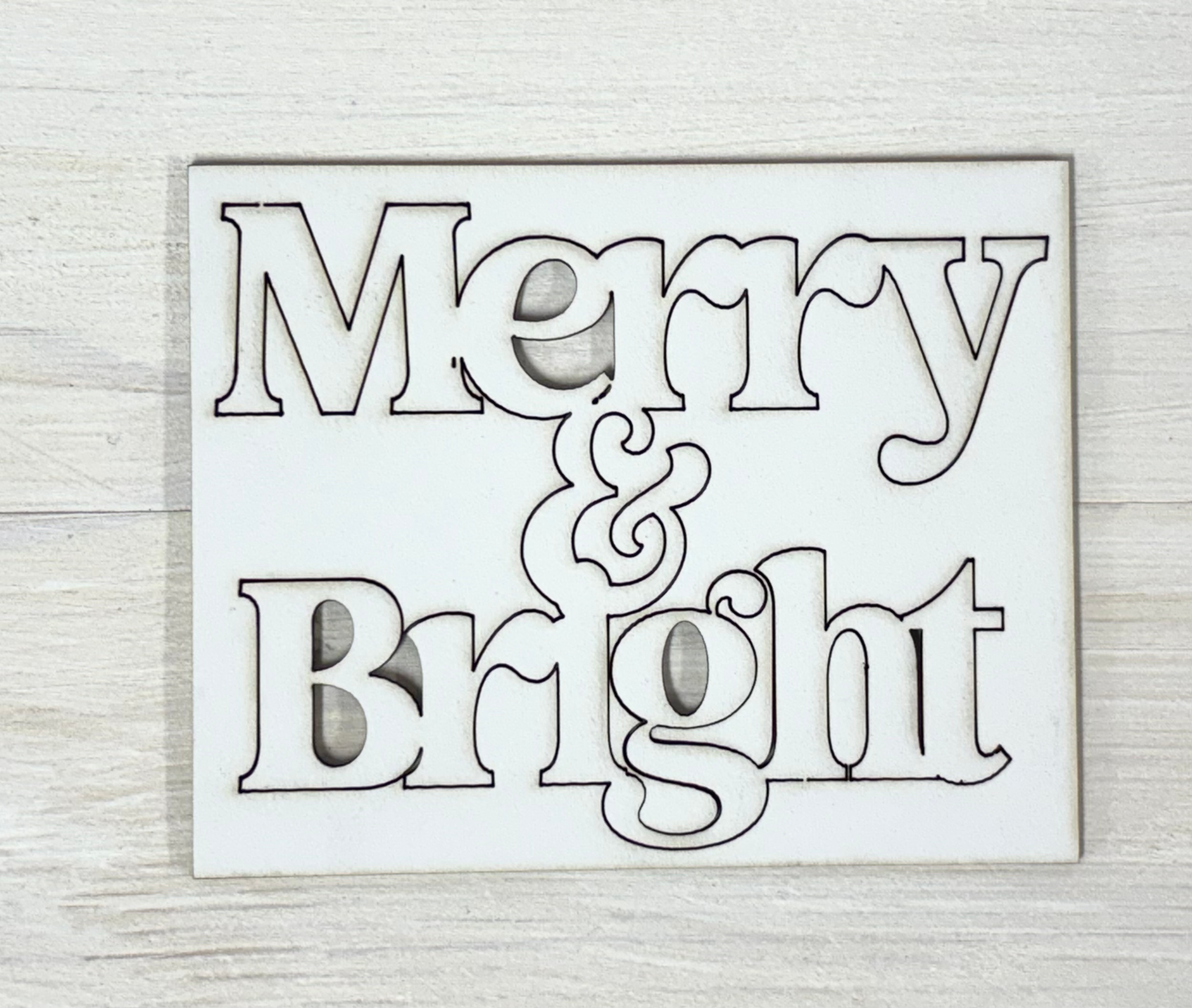 Merry & Bright Chipboard Title