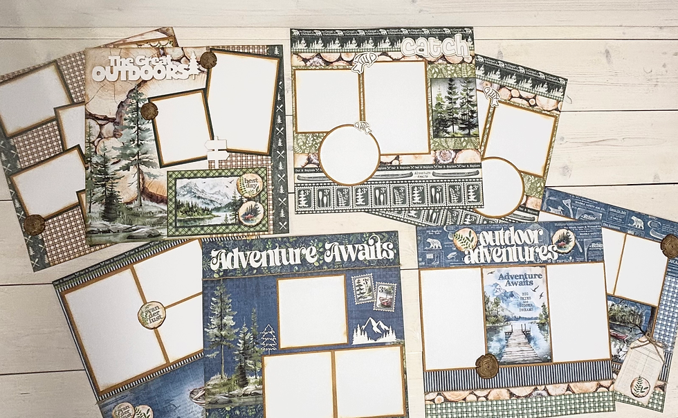 Thumbnail: Graphic 45 Adventure Awaits 12x12 Scrapbook Layouts
