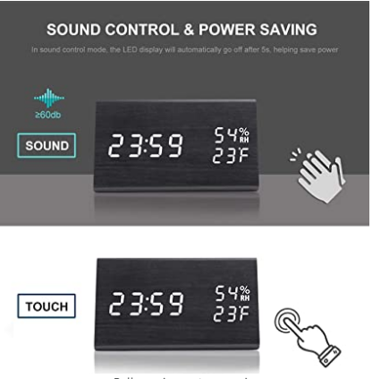 Thumbnail: Digital Alarm Clock, with Wooden Electronic LED Time Display.