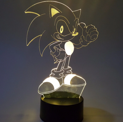Thumbnail: Sonic 3D Nightlight Visual Illusion LED RGB Changing Sonic The Hedgehog.