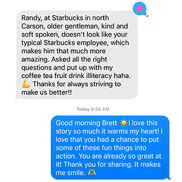 Text testimonial from client