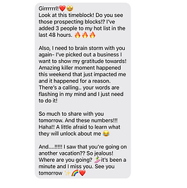Text testimonial from client