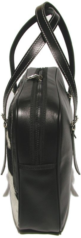 Miniaturbild: Business Tasche  Kuhfell /Leder mit Appenzeller Kuh-Ornament