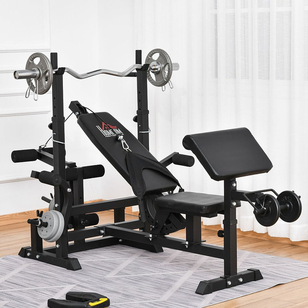 Multi-Position Home Gym Weight & Bar Rack w/ Chest Fly & Preacher Curls