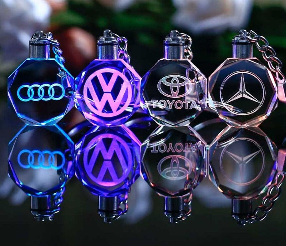 3D Crystal LED Car logo Keychain