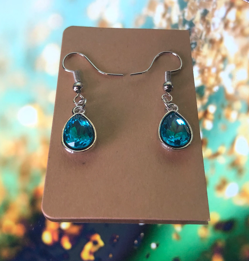 Teardrop Rhinestone Dangle Earrings (9 Available Colours)