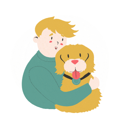 Man Hugs His Dog With Love GIF