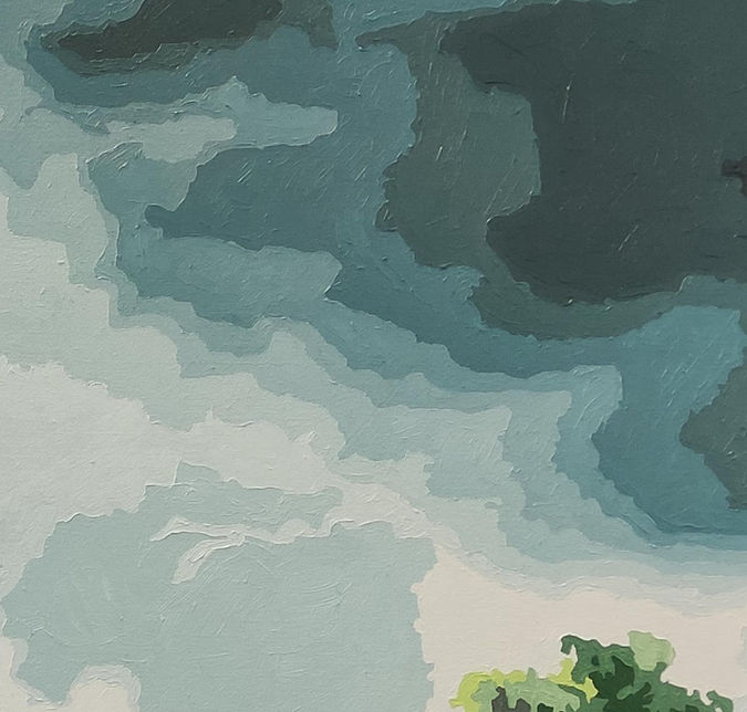 Oil painting You and Me, detail