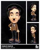 Escultura em miniatura colecionável do cineasta chaplin boneco 