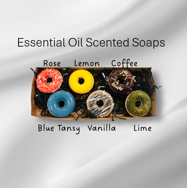 Donut Soap Set | 6 Dozen Handmade Soaps | Goat’s Milk, Tallow I Honey | Naturall