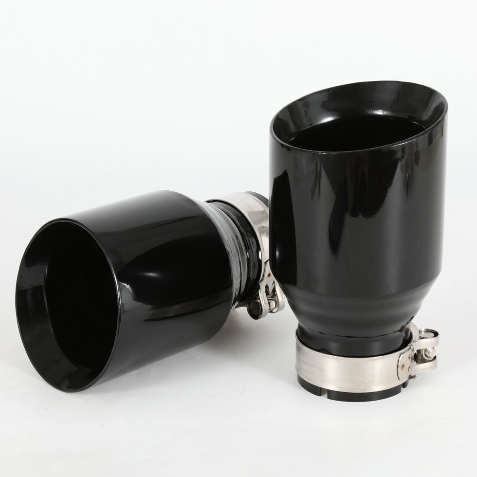 Thumbnail: 1 PC Car Stainless Steel Glossy Black Exhaust Pipe Universal