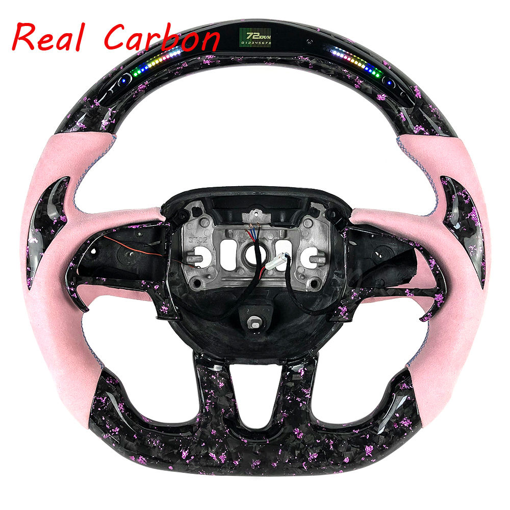 For Dodge Charger Challenger SRT Forged Carbon Fiber LED Steering Wheel