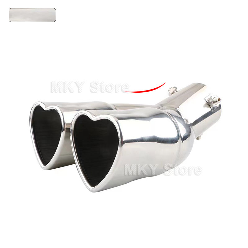 Thumbnail: Universal Heart Shaped Car Exhaust Tail Pipe Muffler 2.5 inch Heart Edge Tip