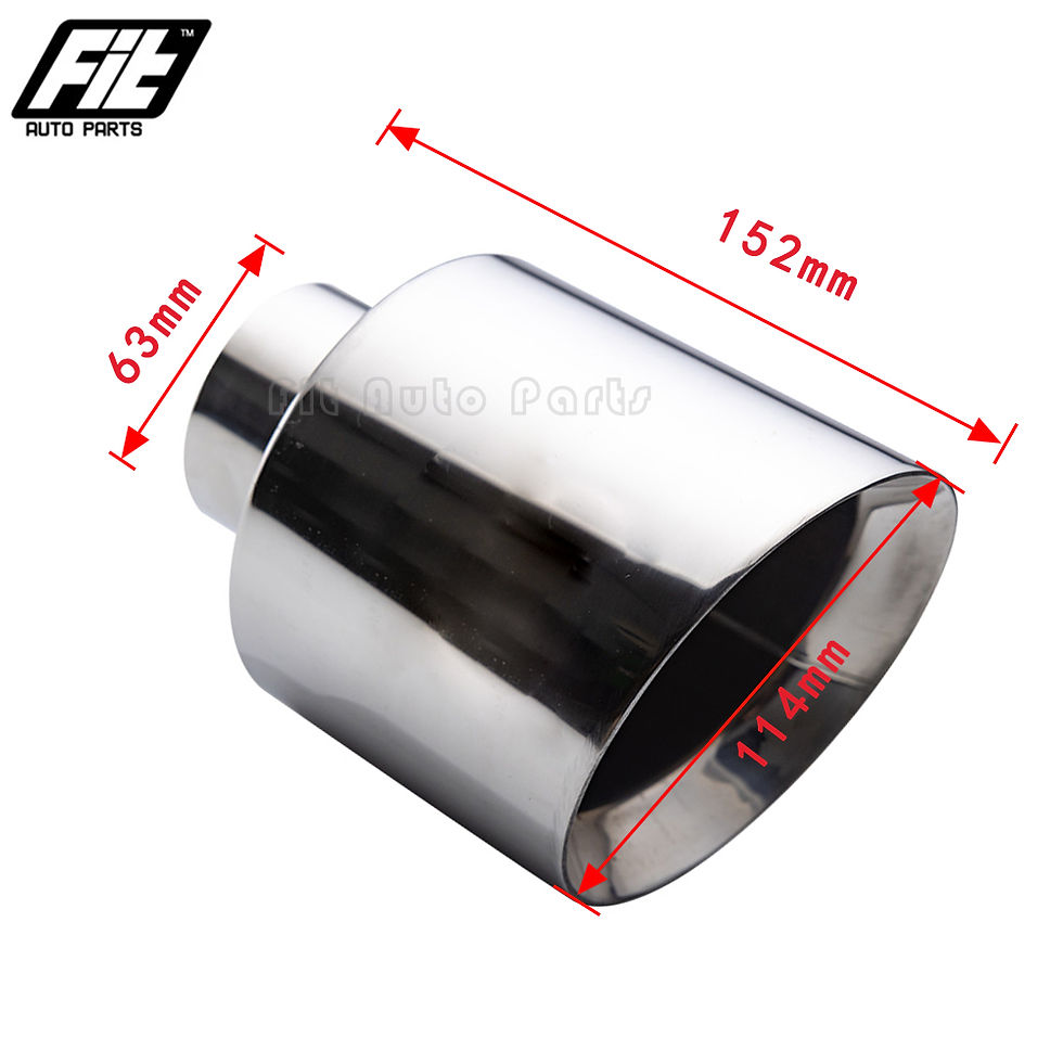 Thumbnail: Universal Exhaust End Tip Stainless Steel 63mm 76mm Inlet 114mm 127mm Outlet