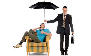 Insurance Agent with umbrella