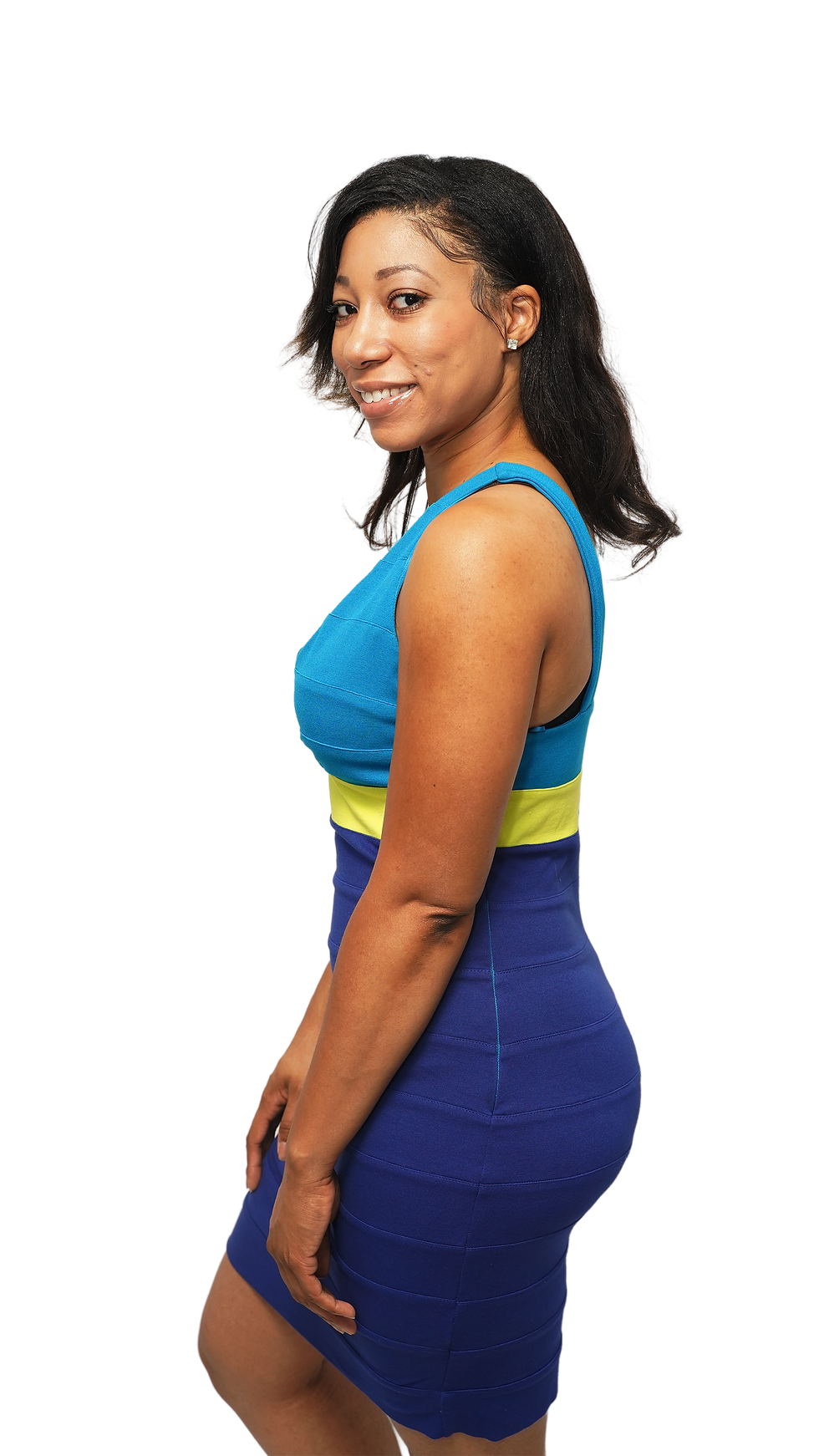 Thumbnail: Color Block Bandage Dress