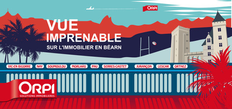 OBLIQUES - visuel publicitaire - illustration - ORPI Groupement agences - Pau - Soumoulou - Orthez - Vic-en-Bigorre