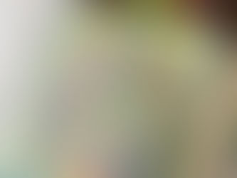 A green, teal, orange, and yellow coloring page of a stained glass window with a flower pattern