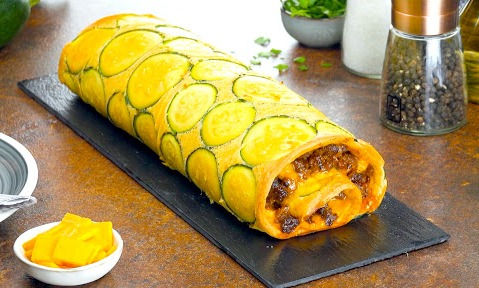 BEEF AND CHHESE STUFFED ZUCCHINI - ყაბაყის ხვეულა ხორცითა და ყველით