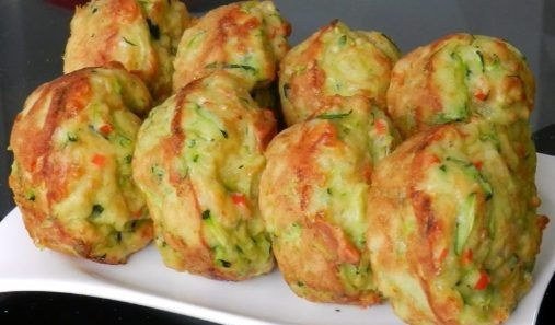 ZUCCHINI AND CHHESE CLOUDS - ყაბაყისა და სოკოს ბურთულები