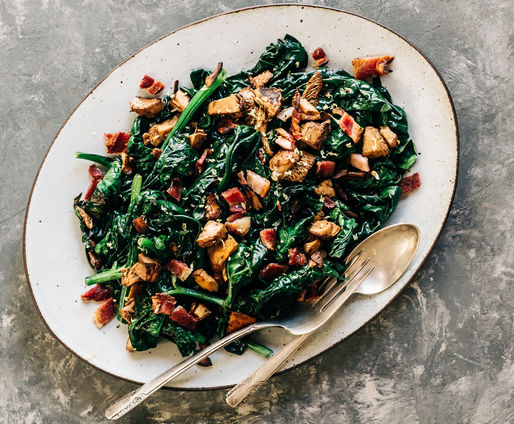 SPINACH WITH BACON - ისპანახი ბეკონით