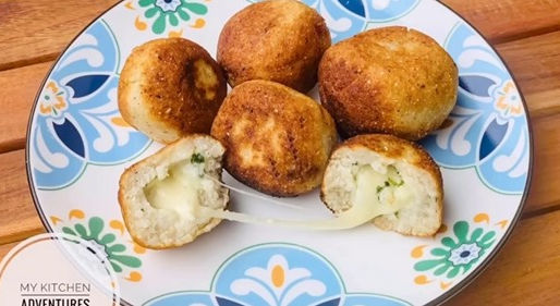 CORN CROQUETTES WITH MOZZARELLA CHEESE - სიმინდის ბურთულები მოცარელას ყველით