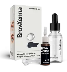 Browxenna Henna HENNA KIT WITH HYALURONIC MIXING BASE #110 GRAPHITE CONCENTRATE