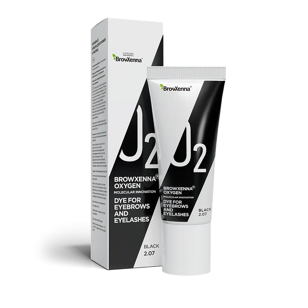 BROWXENNA OXYGEN J2 DYE FOR EYEBROWS AND EYELASHES BLACK #2.07 15ML
